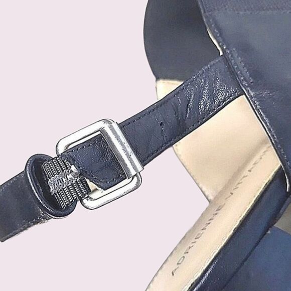 Adrienne Vittadini Strappy Black Leather Sandals size 9.5 - Picture 7 of 12